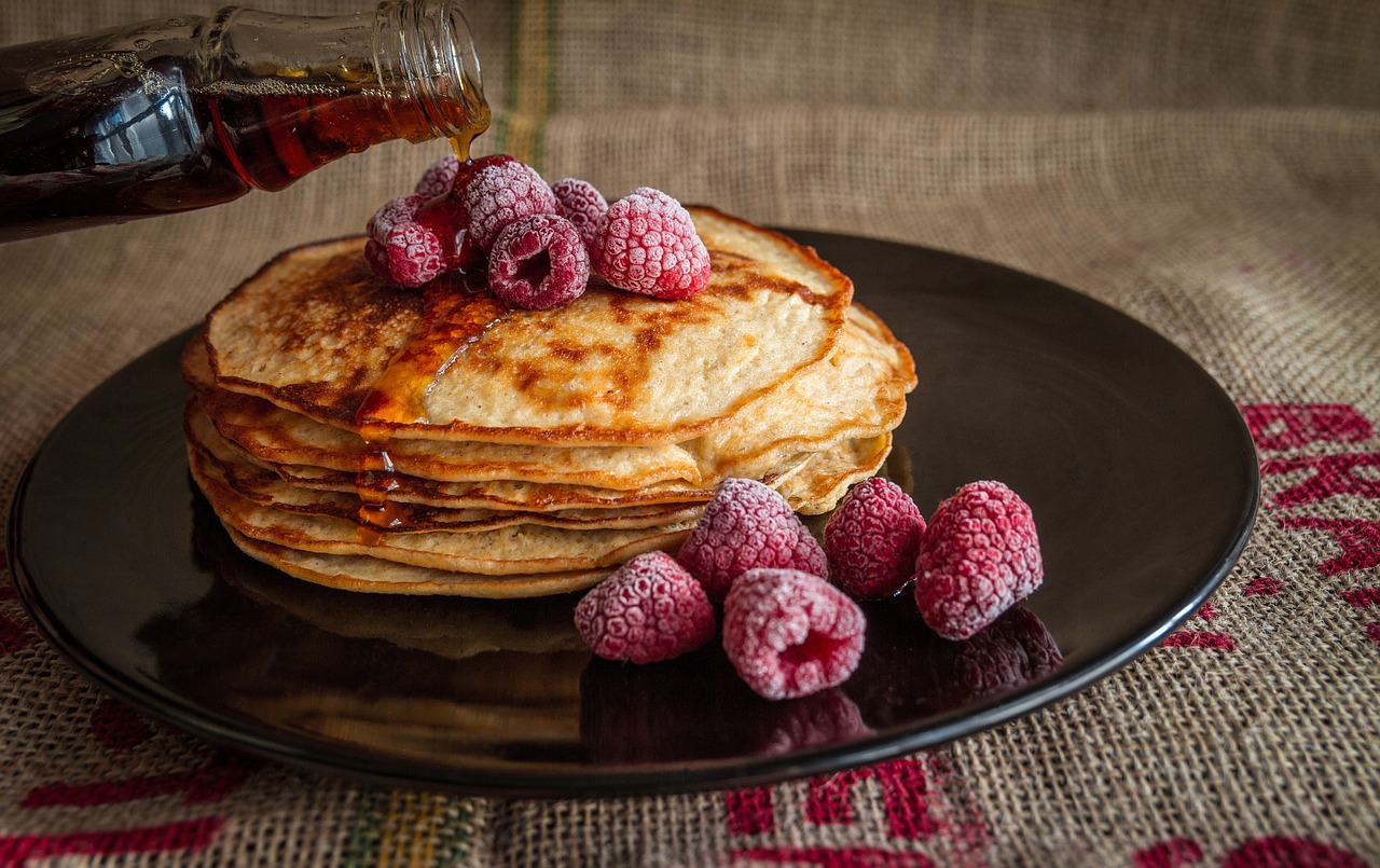 Pancakes-with-Raspberries
