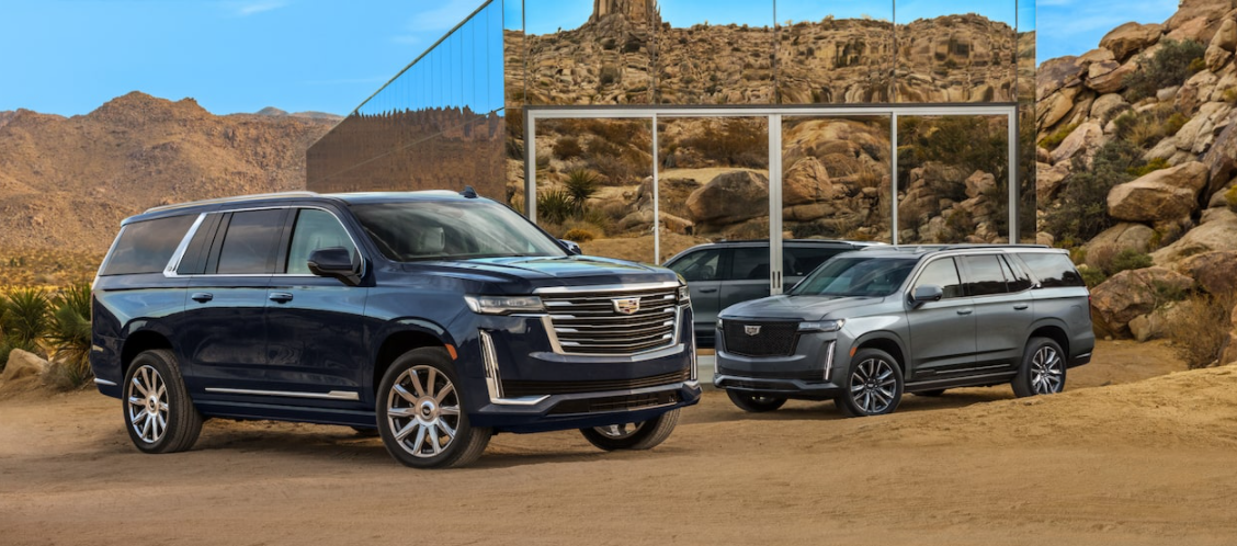 2021 Cadillac ESV in black and silver