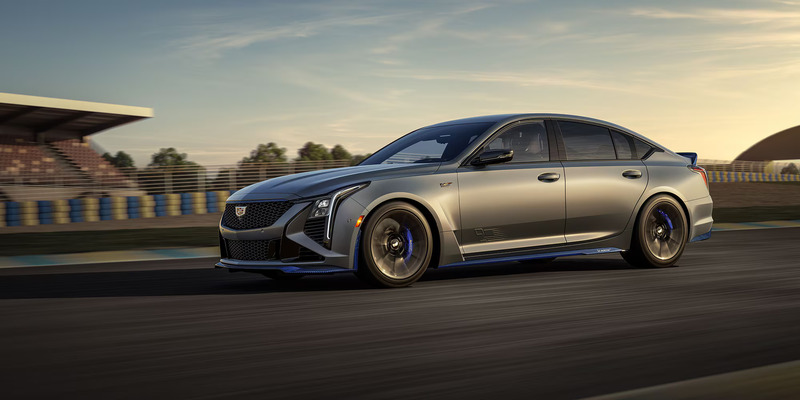 the 2025 Cadillac CT5-V driving down a road